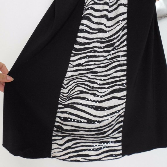 Juniors Womens Deb Zebra Print Evening/Party Sequins Dress Size Small - Picture 3 of 5